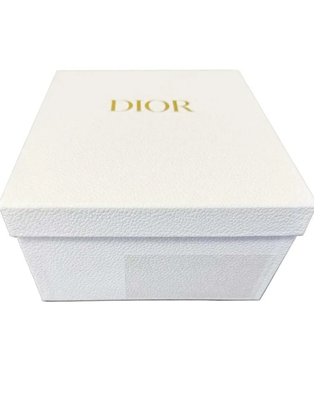 Dior White Textured Gift Box w/ Gold Logo & Dior Ribbon 13” x 10” x 5.5”